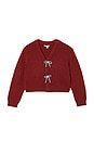 view 1 of 2 Kids Bow Cardigan in Ruby