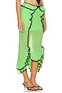 view 2 of 6 Lace Trim Ruffled Fishtail Skirt in Fluorescent Green