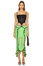 view 5 of 6 Lace Trim Ruffled Fishtail Skirt in Fluorescent Green