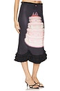 view 2 of 6 Birthday Cake Printed Stretchy Fishtail Skirt in Black