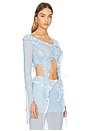 view 2 of 4 Lace Trim Ruffled Top in Baby Blue