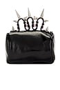 view 1 of 4 X Roomservice888 Rhinestone Brass Knuckles Leather Handbag in Black