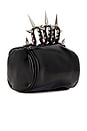 view 3 of 4 X Roomservice888 Rhinestone Brass Knuckles Leather Handbag in Black