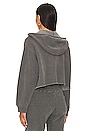 view 4 of 5 Delaney Undone Hem Crop Zip Hoody in Pigment Black