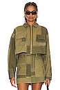 view 2 of 5 Mitchell Crop Coat in Army Patchwork