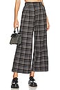 view 1 of 4 Santiago Mid Rise Wide Leg Pant in Brown Plaid