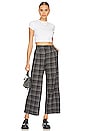 view 4 of 4 Santiago Mid Rise Wide Leg Pant in Brown Plaid