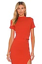 view 1 of 4 Watson Mock Neck Short Sleeve Top in Tangelo