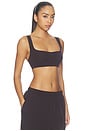 view 2 of 5 Squareneck Racerback Bra in Dark Roast