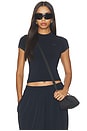 view 1 of 5 Stretch Knit Crop Crew in Obsidian