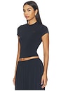 view 2 of 5 Stretch Knit Crop Crew in Obsidian