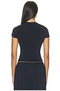 view 3 of 5 Stretch Knit Crop Crew in Obsidian