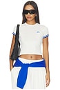 view 1 of 5 Stretch Knit Crop Crew in Ivory