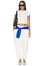view 4 of 5 Stretch Knit Crop Crew in Ivory
