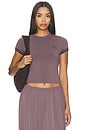 view 1 of 5 Stretch Knit Crop Crew in Resin