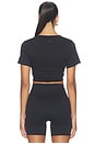 view 4 of 4 Crop Shortsleeve Top in Obsidian