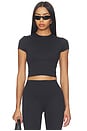 view 1 of 4 Matte Corset Crop Top in Obsidian