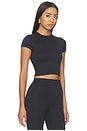 view 2 of 4 Matte Corset Crop Top in Obsidian