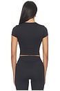 view 3 of 4 Matte Corset Crop Top in Obsidian
