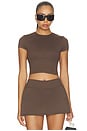 view 1 of 4 Matte Corset Crop Top in Dark Sepia