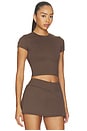 view 2 of 4 Matte Corset Crop Top in Dark Sepia