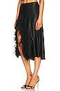 view 3 of 5 Laetitia Feather Midi Skirt in Black