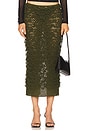 view 1 of 6 Crochet Floral Midi Skirt in Khaki