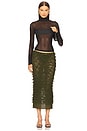 view 5 of 6 Crochet Floral Midi Skirt in Khaki