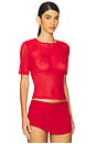 view 2 of 4 T-shirt With Embroidery Logo in Red