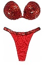 view 1 of 6 Spangle Bra & Panties Set in Ruby