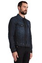 view 3 of 7 Perry Denim Jacket in Org. Black on Blue in Org. Black and Blue