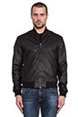 view 1 of 6 Cedric Bomber Leather Jacket in Black
