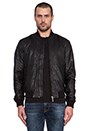 view 2 of 6 Cedric Bomber Leather Jacket in Black