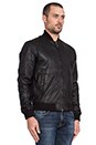 view 3 of 6 Cedric Bomber Leather Jacket in Black