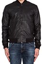 view 5 of 6 Cedric Bomber Leather Jacket in Black