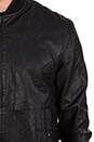 view 6 of 6 Cedric Bomber Leather Jacket in Black