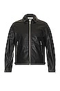 view 1 of 4 Eddy Rider Leather Jacket in Black