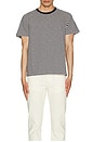 view 4 of 4 Roy Slub Stripe T-shirt in Blue & Off White