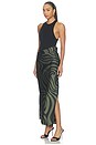 view 5 of 6 VESTIDO JORDYN  in Black, Midnight & Green Swirl