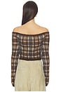 view 3 of 4 Liliah Cardigan in Brown & Creme Check