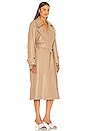 view 3 of 4 Amal Vegan Leather Trench Coat in Sandstone