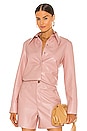 view 1 of 4 Naum Vegan Leather Shirt in Pink