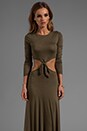 view 1 of 5 Casuals Long Sleeve Knotted Maxi Dress in Army