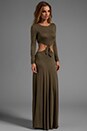 view 3 of 5 Casuals Long Sleeve Knotted Maxi Dress in Army