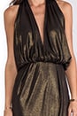 view 5 of 6 Glam Halter Dress in Knit Lame/Metallic Gold in Knit Lame & Metallic Gold