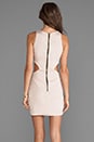 view 4 of 6 2 Tone Cut Out Dress in Taupe Shimmer/Taupe in Taupe Shimmer & Taupe