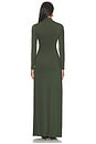 view 4 of 3 Naked Keyhole Drape Tie Dress in Noir Green