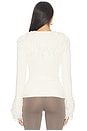 view 4 of 4 GILET À FRANGES KNIT FRINGE V-NECK CARDIGAN in Bone