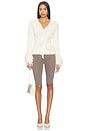 view 5 of 4 GILET À FRANGES KNIT FRINGE V-NECK CARDIGAN in Bone