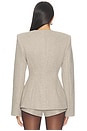 view 4 of 4 Chevron Suited Button Up Blazer in Taupe